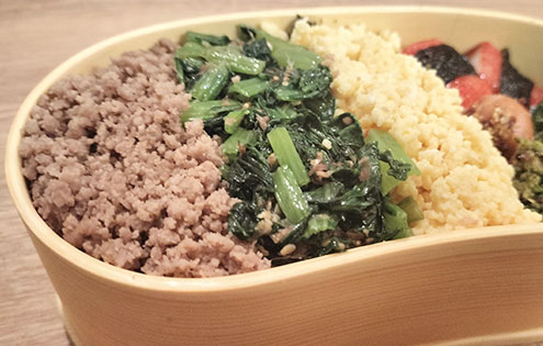 豚ひき肉の三色そぼろ弁当