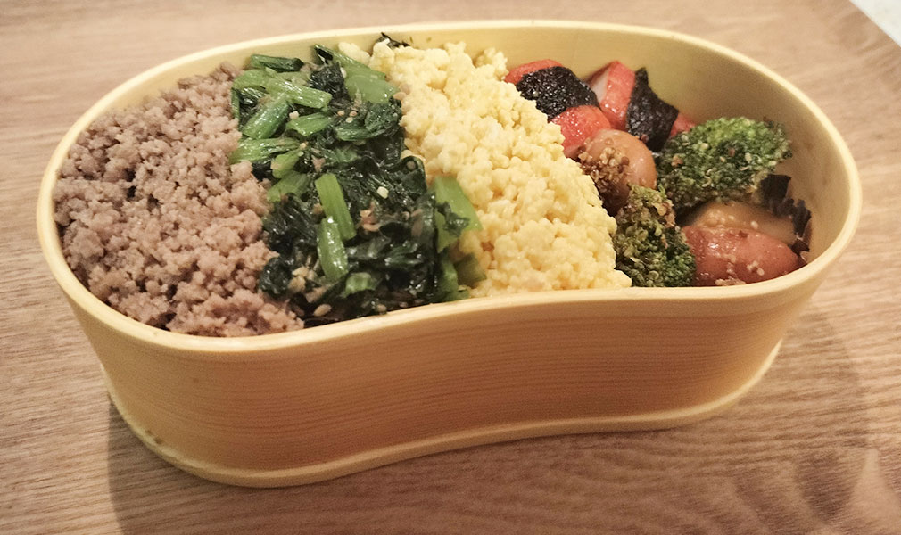 豚ひき肉の三色そぼろ弁当