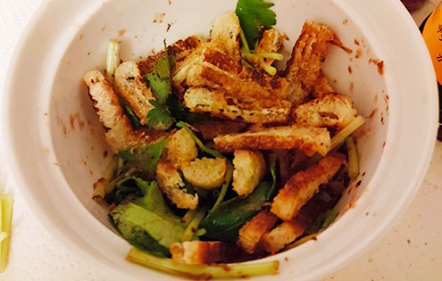 三つ葉と油揚げのかつお節合え